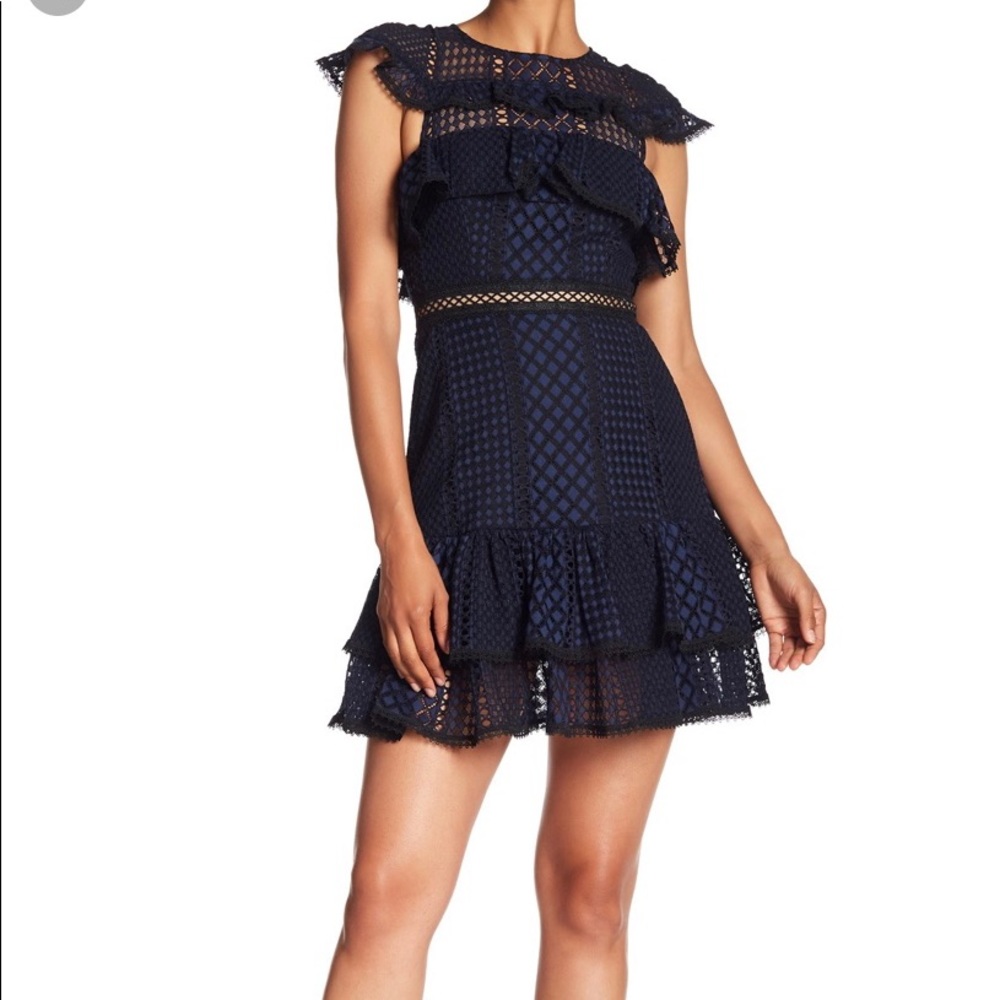 Jay Godfrey Ruffle Lace Dress (12) - Picture 1 of 8